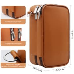 Brown Portable Diabetic Supplies Organizer Bag, Single Layer/Double Layer Insulin Travel Case, Bag Only