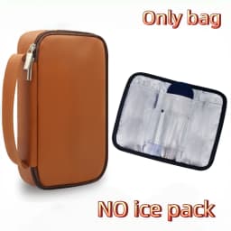 Brown Portable Diabetic Supplies Organizer Bag, Single Layer/Double Layer Insulin Travel Case, Bag Only