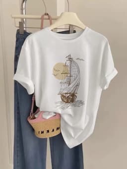 90s Flower Y2k 100% Cotton Women's Retro Floral Print T-Shirt Soft Crew Neck Short Sleeve Top Vintage Shirt Floral Design