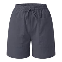 Rosa Fera Plus Size Women Solid Color High Waist Drawstring Pocket Loose Fit Shorts