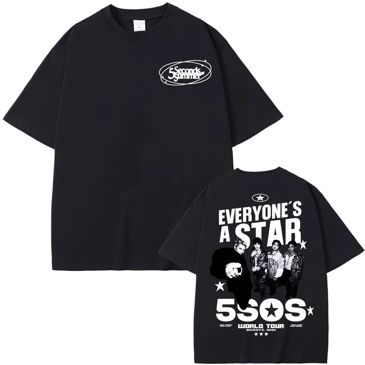 5 Seconds of Summer Everyone's A Star 2026 World Tour T-shirt Men Women Harajuku Hip Hop Punk T Shirts Summer Tops Loose T Shirt