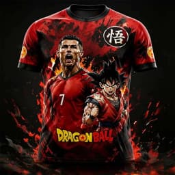 Summer Super Sail Dragon Ball/Ronaldo Joint T-shirt and Shorts Set for Children/adults Plus Size Quick Drying Soccer Sportswear