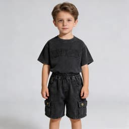 Toddler Boys 2Pcs Summer Outfits Letter Short Sleeve T-Shirt Washed Denim Shorts Set Kids Boys Casual Streetwear Clothes 2-6Year