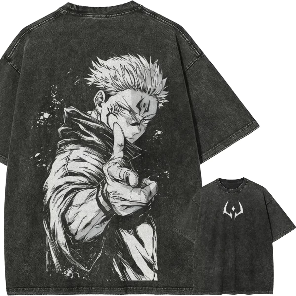 Jujutsu Kaisen Ryomen Sukuna T-Shirt Men Yuji Itadori Graphic Tee Vintage Washed Cotton Anime Streetwear Clothing 2026 Summer