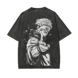 Jujutsu Kaisen Ryomen Sukuna T-Shirt Men Yuji Itadori Graphic Tee Vintage Washed Cotton Anime Streetwear Clothing 2026 Summer