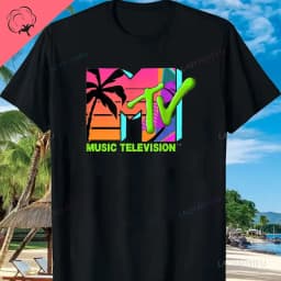 3D Printing Pattern MTV Beach Island Fashion Retro Graphic T-shirt Sunset Palm Tree Print Top Unisex Summer Fashion Collection