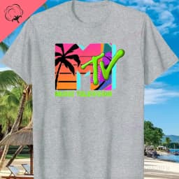 3D Printing Pattern MTV Beach Island Fashion Retro Graphic T-shirt Sunset Palm Tree Print Top Unisex Summer Fashion Collection