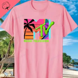 3D Printing Pattern MTV Beach Island Fashion Retro Graphic T-shirt Sunset Palm Tree Print Top Unisex Summer Fashion Collection
