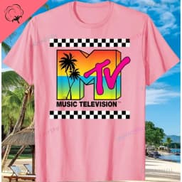 3D Printing Pattern MTV Beach Island Fashion Retro Graphic T-shirt Sunset Palm Tree Print Top Unisex Summer Fashion Collection