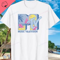 3D Printing Pattern MTV Beach Island Fashion Retro Graphic T-shirt Sunset Palm Tree Print Top Unisex Summer Fashion Collection
