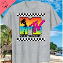 3D Printing Pattern MTV Beach Island Fashion Retro Graphic T-shirt Sunset Palm Tree Print Top Unisex Summer Fashion Collection