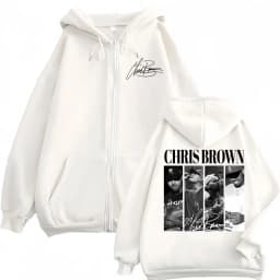 Rapper Chris Brown Graphic Zipper Hoodies Men Women Vintage Fashion Zip Up Pullovers Harajuku Hip Hop Long Sleeve Sweatshirts