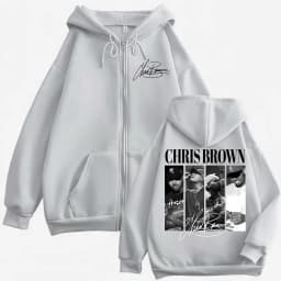 Rapper Chris Brown Graphic Zipper Hoodies Men Women Vintage Fashion Zip Up Pullovers Harajuku Hip Hop Long Sleeve Sweatshirts