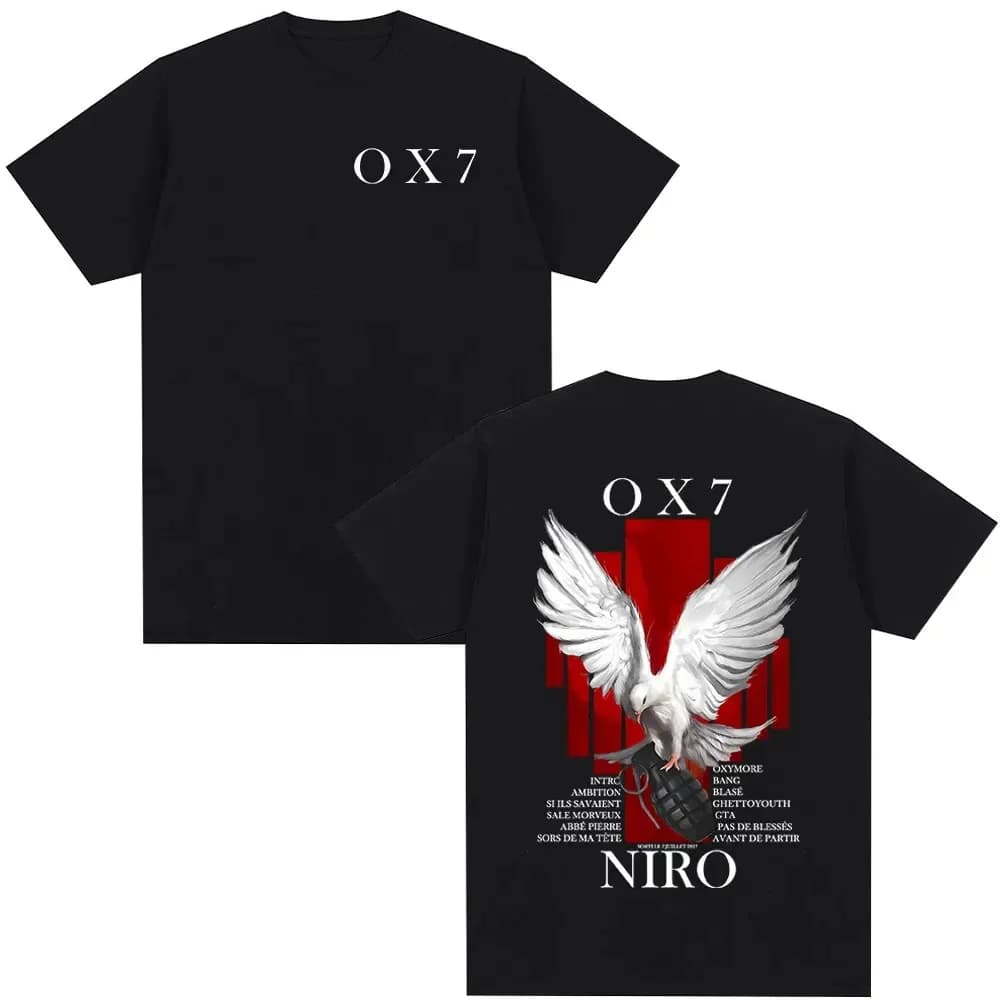 2026 Rapper Niro OX7 Album Merch T Shirt Men Women Hip Hop Fashion Pop Music Short Sleeve Male Casual Cotton Vintage T-shirt
