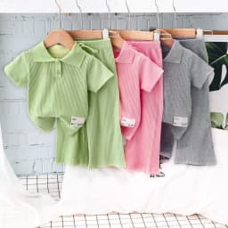 Girls Polo T-Shirt Sets Summer Kids Short Sleeve Suits Baby Lapel Tops+Pants 2Pcs Children Clothing Fashion Casual Outfits 2-8Y