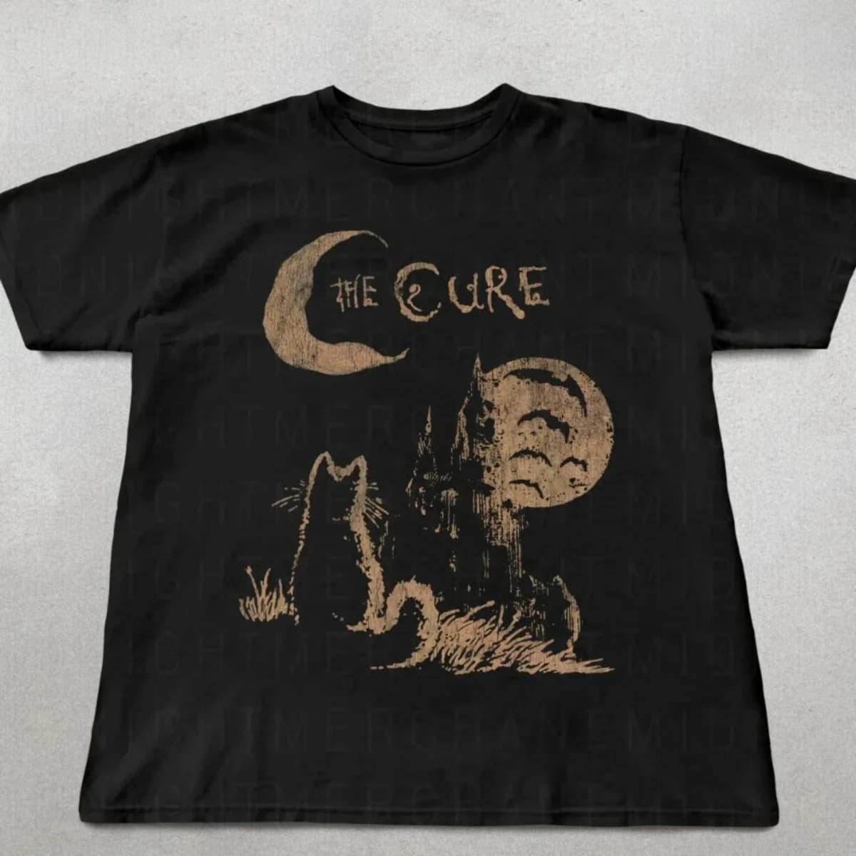 The Cure Cat T-shirt 90s Alt Indie Rock Clothes Band T Shirt Hip Hop Short Sleeve Tee Men Women Clothing Y2k Tops