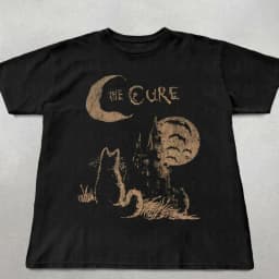 The Cure Cat T-shirt 90s Alt Indie Rock Clothes Band T Shirt Hip Hop Short Sleeve Tee Men Women Clothing Y2k Tops