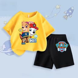 PAW PATROL Summer Children's Sets Printed Clothes Boys Girls Kids Short Sleeve Tshirt + Shorts Suits Fashion Casual 2 Pieced Set