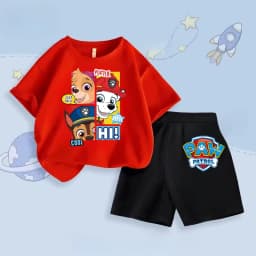 PAW PATROL Summer Children's Sets Printed Clothes Boys Girls Kids Short Sleeve Tshirt + Shorts Suits Fashion Casual 2 Pieced Set