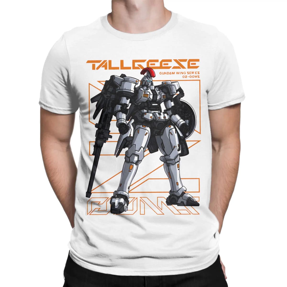 Tallgeese Gundam T-Shirts for Men Novelty Cotton Tees Round Neck Short Sleeve T Shirts 4XL 5XL Clothing