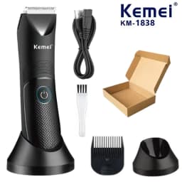Kemei KM-1838 KM-1840 Groin Area Hair Trimmer Lawn Mower Ceramic Blade Waterproof Wet Dry Clippers Pubic Armpit Body Hair Razor