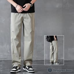 Brand Clothing Spring Summer Thin Men's Casual Straight Trousers Elastic Waist Outdoor Business Solid Color Long Pants Male