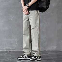 Brand Clothing Spring Summer Thin Men's Casual Straight Trousers Elastic Waist Outdoor Business Solid Color Long Pants Male