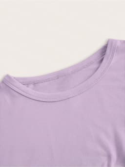 4PC-2026 Casual and Elegant Women's Style - Four Color Round Neck Short Sleeved Solid Color Tight Short T-Shirt 4-Piece Set