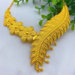 Ethiopian 24k Gold Color Necklace Earrings Set For Lady Africa Big Pendant Choker Jewelry Wedding Party Accessories