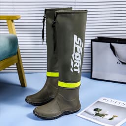 Men's Rain Boots Fashion High-Top Rain Boots For Outer Wear Long-Tube Waterproof And Non-Slip Couple Style Outdoor Fishing Boots