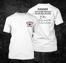 Blackwater Templar Knight Danger Shot - Custom Men's Back and Front T-Shirt Tee