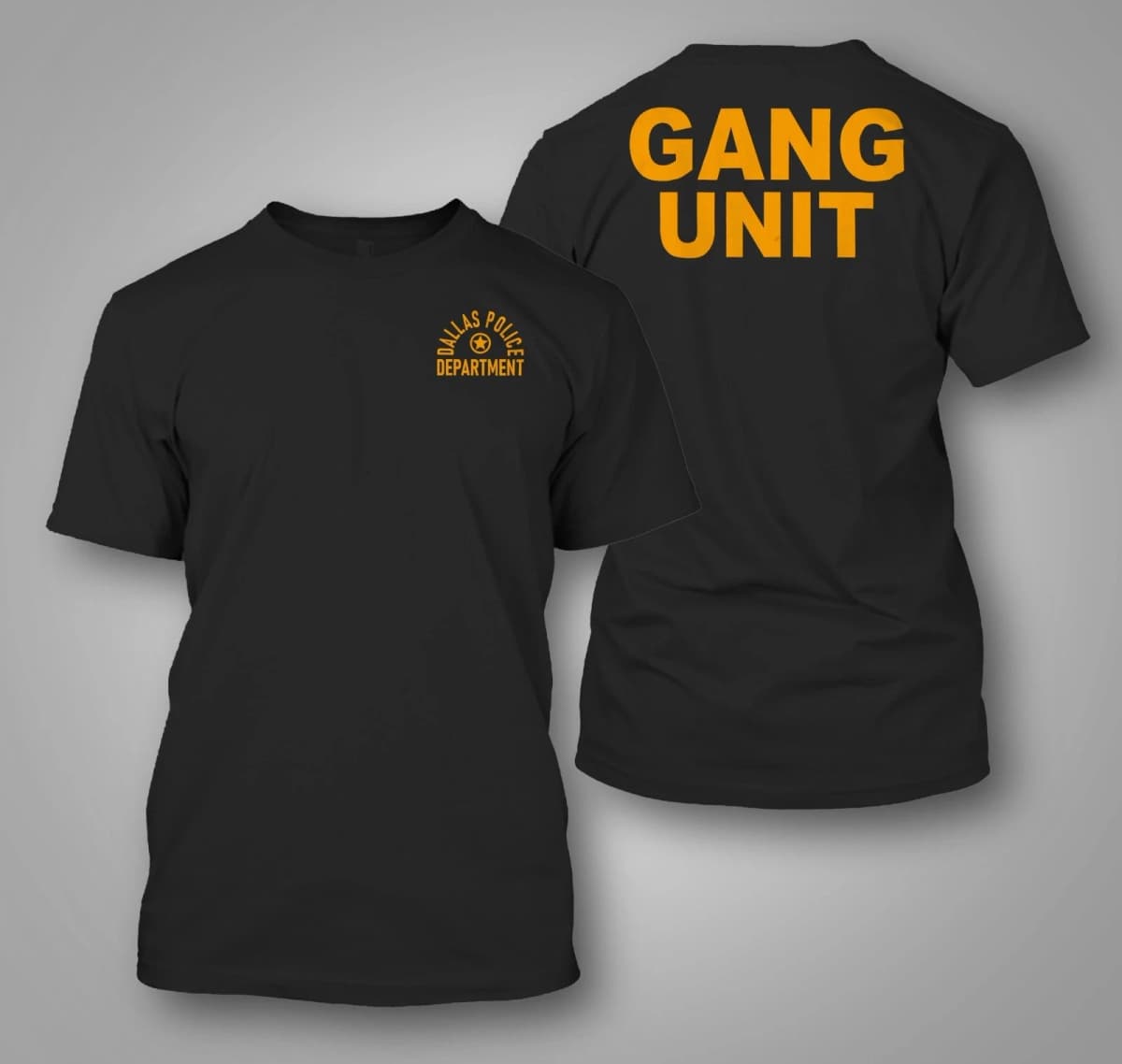 Police Dallas Gang Unit Department US - Custom Men's Back and Front T-Shirt Tee