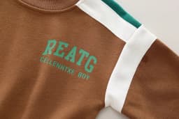 2026Spring New Baby Boys Clothing Sets Letter Print Color Matching Long Sleeve Sweatshirt Tops + Pants Children's Casual Clothes