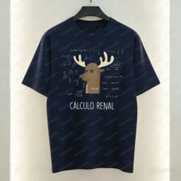 Witty Nerdy Math Cotton T-Shirt Clever Spanish Joke Deer Print Casual Tops Funny Vintage Tee Classic Fashion Men's Clothing