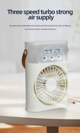New Mini Air Cooler USB Small Air Conditioning 3-hole Spray Fan Multi-functional Water Cooling Portable Household