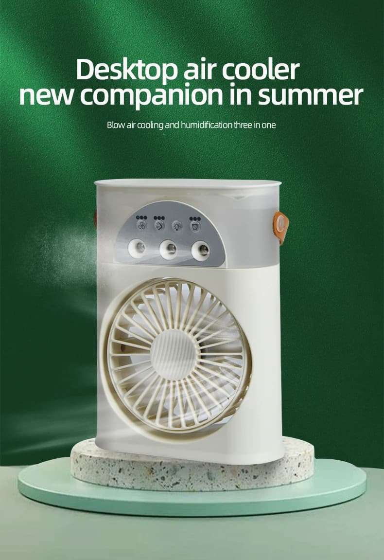 New Mini Air Cooler USB Small Air Conditioning 3-hole Spray Fan Multi-functional Water Cooling Portable Household