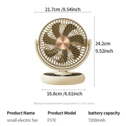 KASYDoFF USB Fans Indoor Fan 8 Inch Fan Portable with 5 Gears Quiet on Mini Table Fan Oscillation Fan