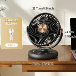 KASYDoFF USB Fans Indoor Fan 8 Inch Fan Portable with 5 Gears Quiet on Mini Table Fan Oscillation Fan