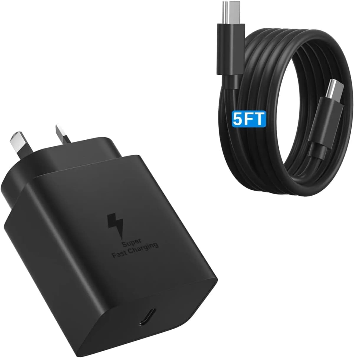Australian Standard Charger 25W USB-C Fast Charger for Samsung Type-C Charging with 5FT Cable for Samsung for Galaxy