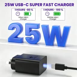 Australian Standard Charger 25W USB-C Fast Charger for Samsung Type-C Charging with 5FT Cable for Samsung for Galaxy