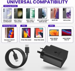Australian Standard Charger 25W USB-C Fast Charger for Samsung Type-C Charging with 5FT Cable for Samsung for Galaxy