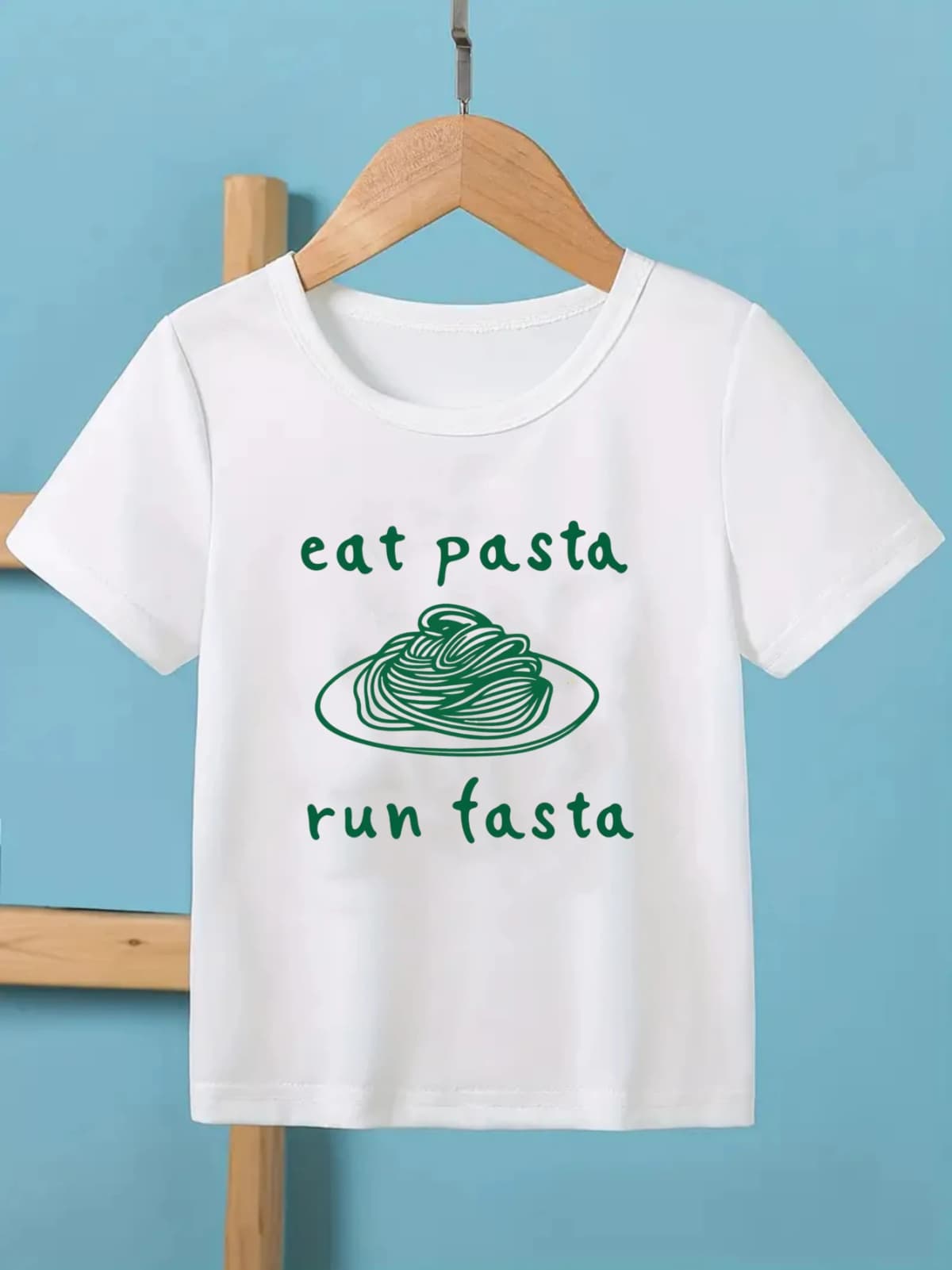 Eat Pasta Run Fasta T-Shirt | Funny Foodie Graphic Print T-Shirt Boys, Running Pasta Shirt Summer Fashion Boys Clothes shirt Top