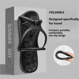 Upgraded Foldable Travel Slippers Unisex EVA Flip Flops Hotel Non Slip Bathroom Indoor Outdoor Portable Lightweight Comfortable