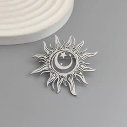 Original design sun moon star gold-plated stainless steel brooch, waterproof and non-fading pin, suit accessories