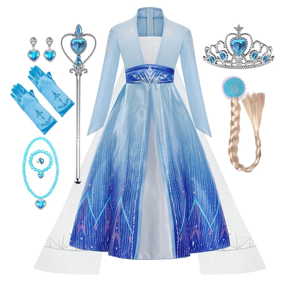 For Girl Princess Dress Vestidos Birthday Party Long Sleeve Halloween Cosplay Carnival Clothing Kids Dress For Kids