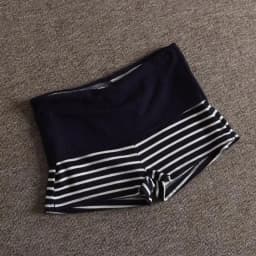 Casual Stripe Elastic Shorts Female Skinny Fold Over Low-waisted Mini Short Slim Bottoms Summer Ladies Homewear Lounge Shorts