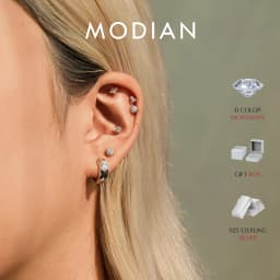 MODIAN D Color Moissanite Cartilage Stud 925 Sterling Heart Screw Stud Earrings Stackable Unisex Stud Earrings For Women Jewelry