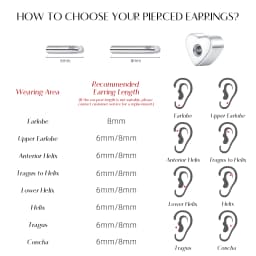 MODIAN D Color Moissanite Cartilage Stud 925 Sterling Heart Screw Stud Earrings Stackable Unisex Stud Earrings For Women Jewelry