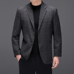 Blazer Fashionable Outdoor Travel Camping Youthful Wedding Versatile Host for Campus Leisure Korean Style Checkered Men's Blazer