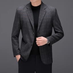 Blazer Fashionable Outdoor Travel Camping Youthful Wedding Versatile Host for Campus Leisure Korean Style Checkered Men's Blazer